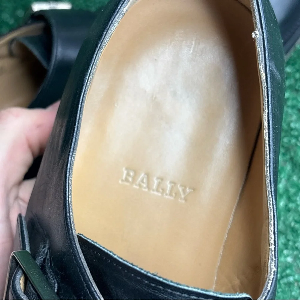 Vintage Bally Black Leather Monk Strap Shoes‎ Classic Loafers Size US 9